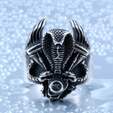 Steel Soldier Retro Snake Biker Ring