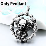 Motorcycle Engine Skull Pendant